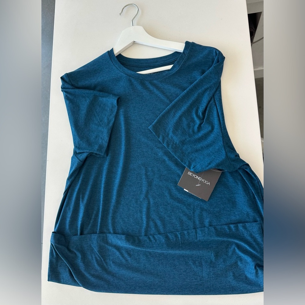 Beyond Yoga Blue Relaxed Boxy Short Sleeve Tee